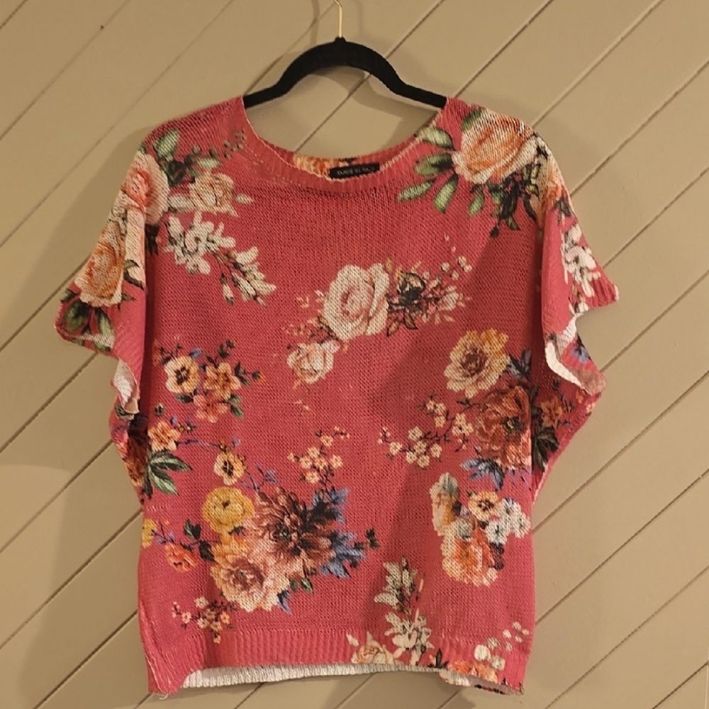 Floral Pink Knit Top